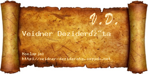 Veidner Dezideráta névjegykártya